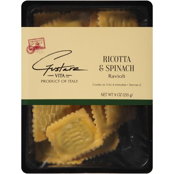 slide 1 of 1, Gustare Vita Ricotta & Spinach Ravioli, 9 oz