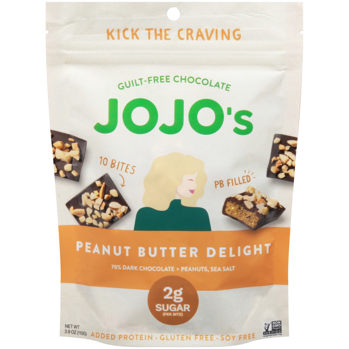 slide 1 of 1, Jojo's Peanut Butter Delight Chocolate Bites 10 ea, 10 ct