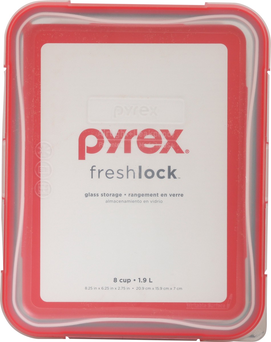 slide 3 of 9, Pyrex Freshlock 1.9 Liter Glass Storage 1 ea, 1 ct