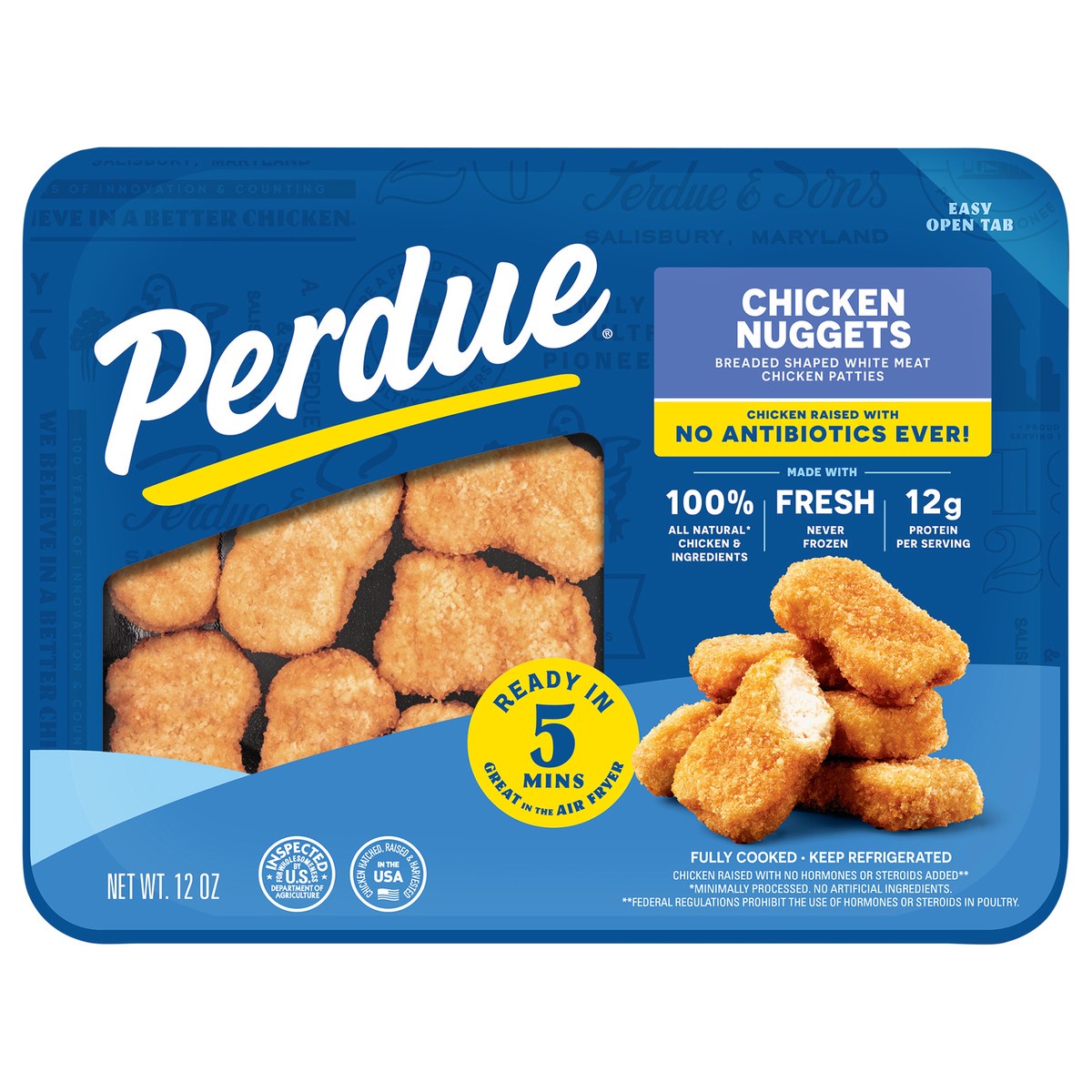 slide 1 of 3, PERDUE No Antibiotics Ever Breaded Chicken Breast Nuggets, 12 oz, 12 oz