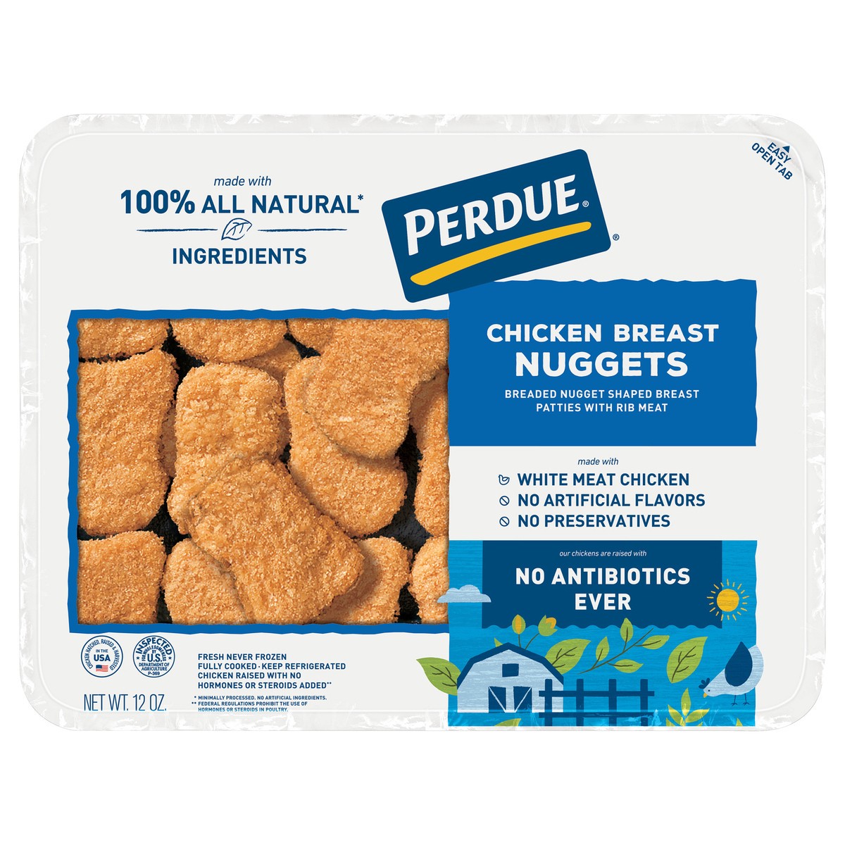 slide 1 of 3, PERDUE No Antibiotics Ever Breaded Chicken Breast Nuggets, 12 oz, 12 oz