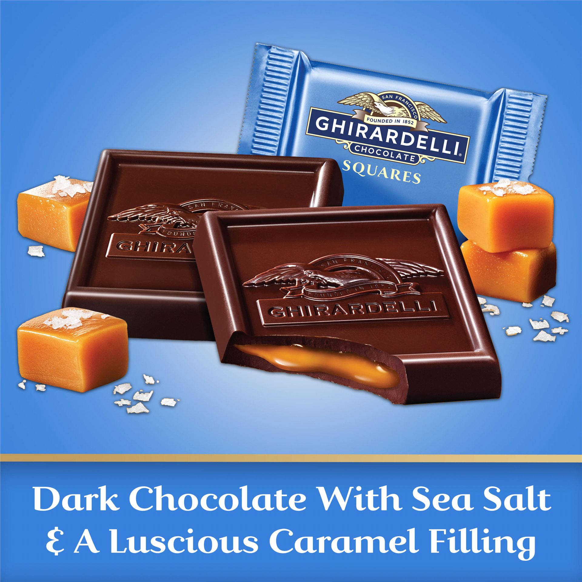 slide 13 of 21, Ghirardelli Sea Salt Caramel Dark Chocolate Squares 5.32 oz, 5.32 oz