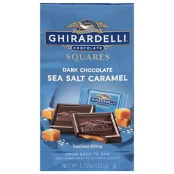 Ghirardelli Dark Chocolate Sea Salt Caramel Squares, 5.32 oz Bag