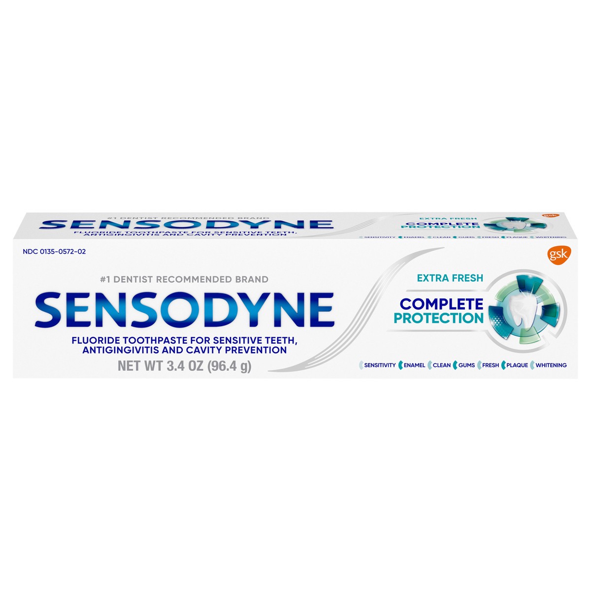 slide 1 of 9, Sensodyne Complete Protection Sensitive Toothpaste, Extra Fresh - 3.4 Ounces, 3.4 oz