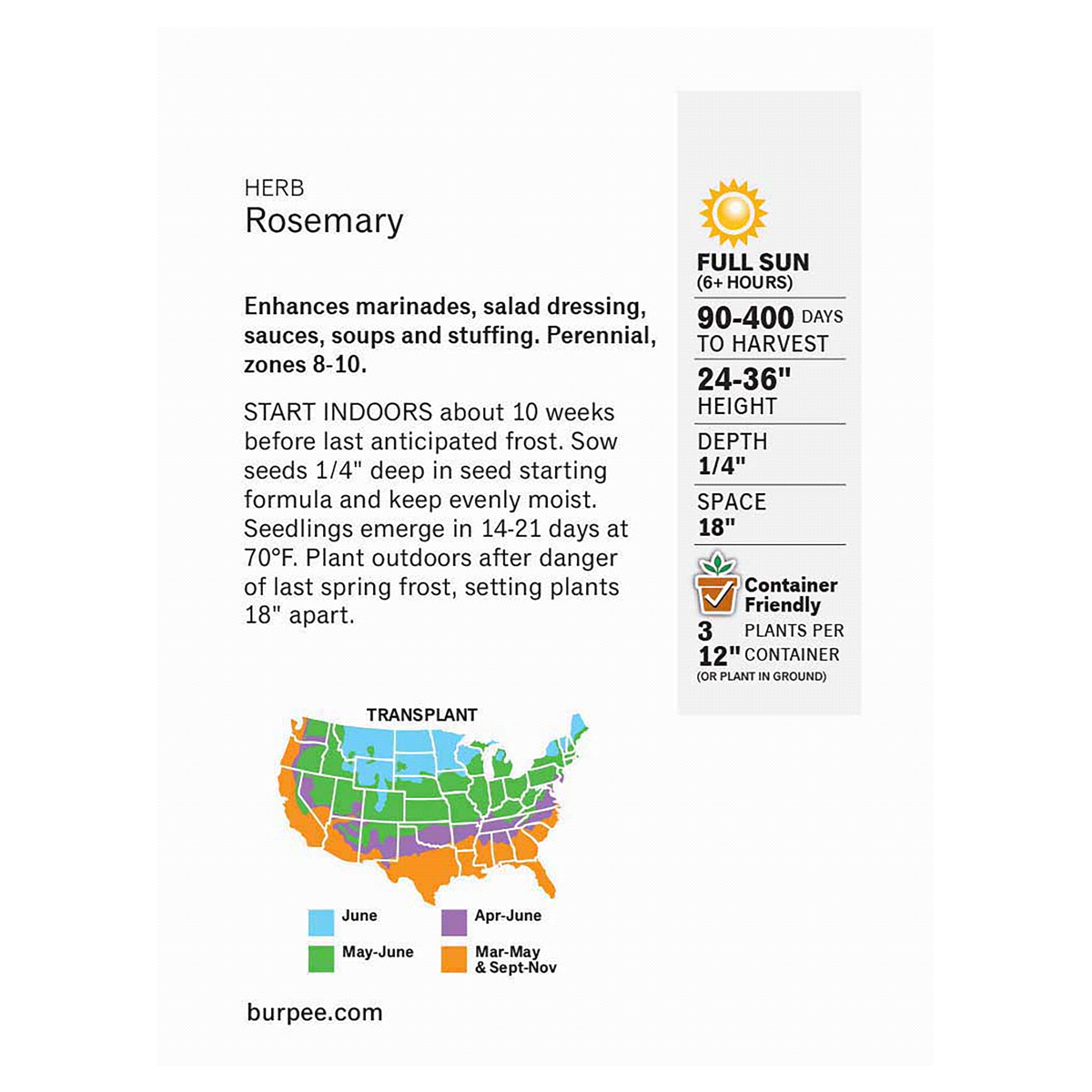 slide 2 of 5, Burpee Rosemary Seeds, 1 ct