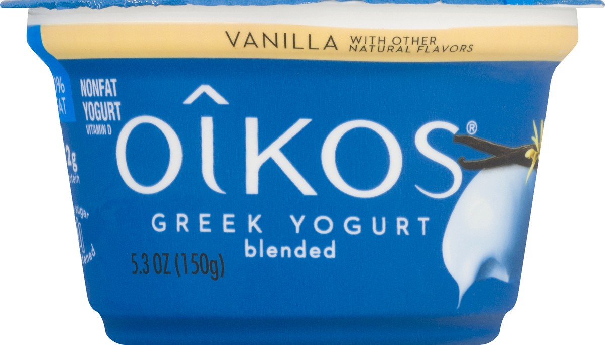 slide 2 of 10, Oikos Nonfat Vanilla Greek Yogurt, 5.3 oz