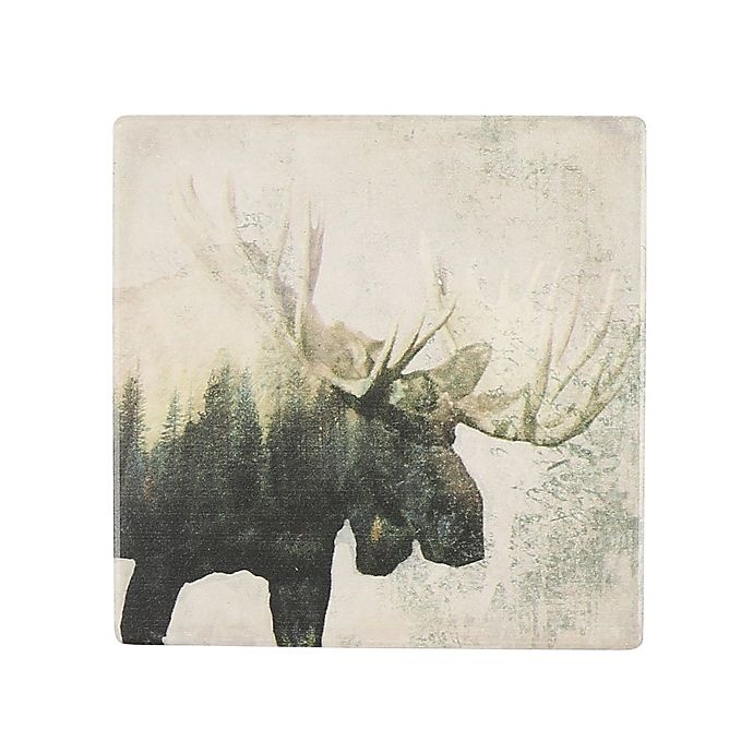 slide 1 of 1, Thirstystone Occasions Moose Landscape Square Coaster, 1 ct