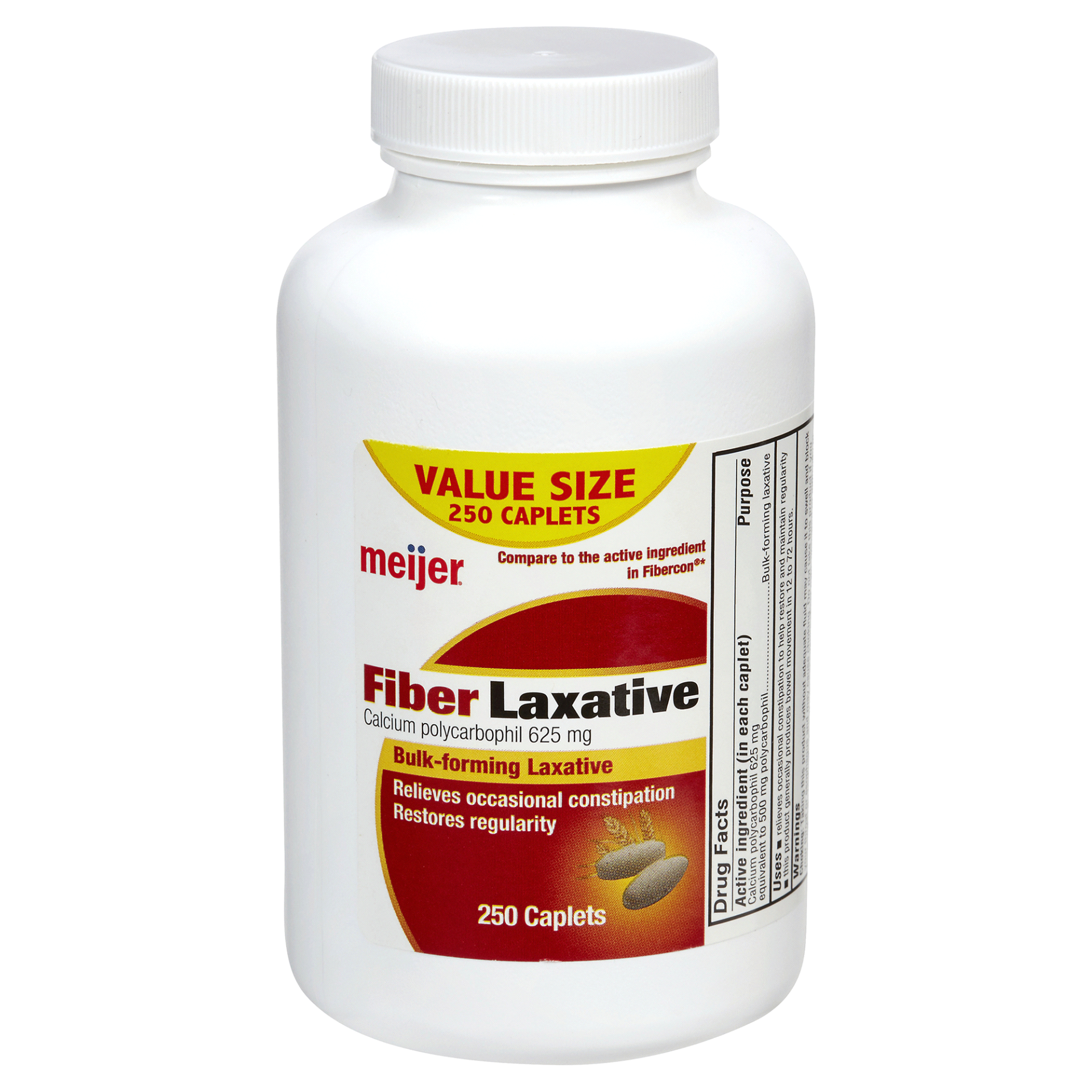 slide 1 of 2, Meijer Fiber Laxative Caplet, 250 ct