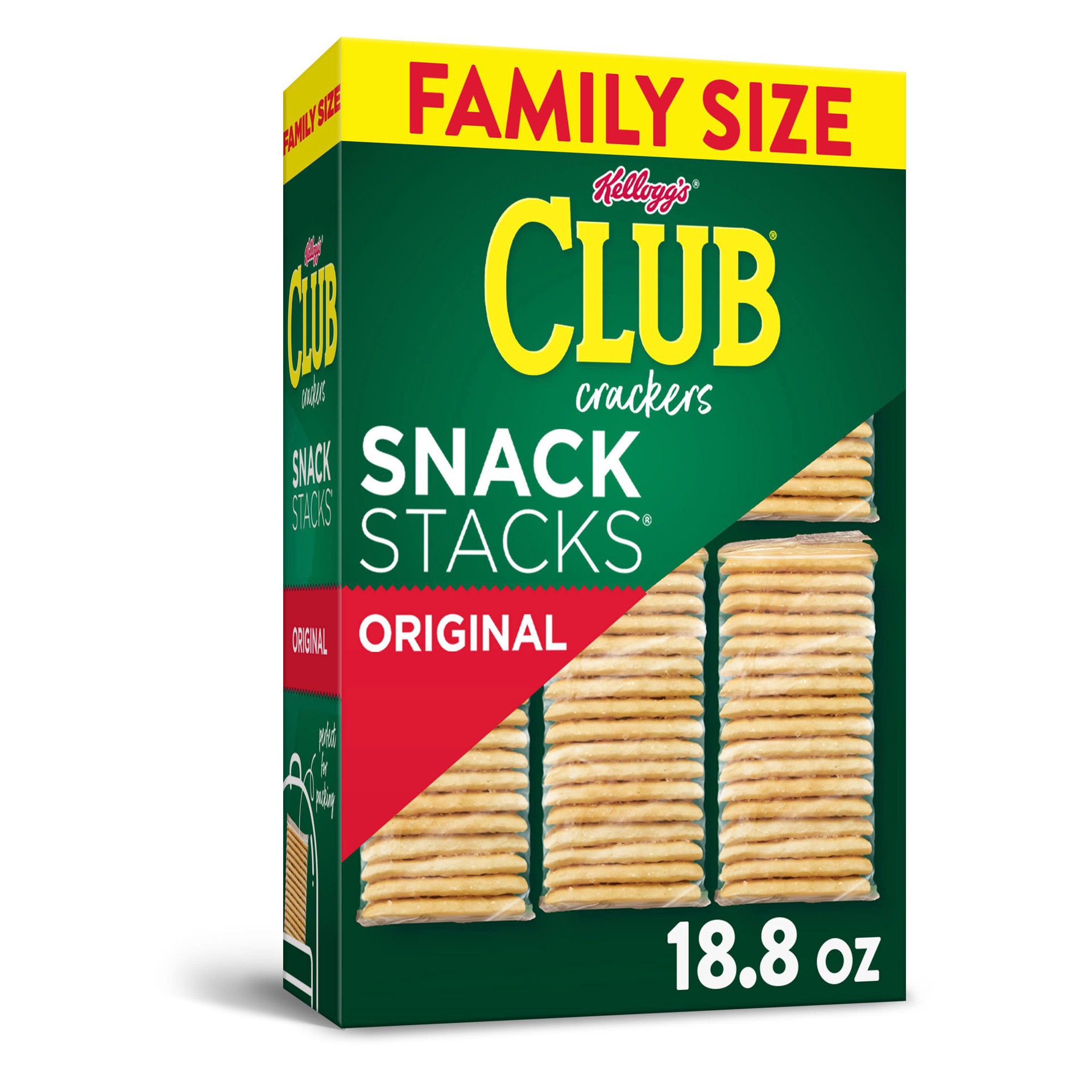 slide 1 of 5, Club Kellogg's Club Crackers Original Snack Stacks Family Size Lunch Box Snacks, 