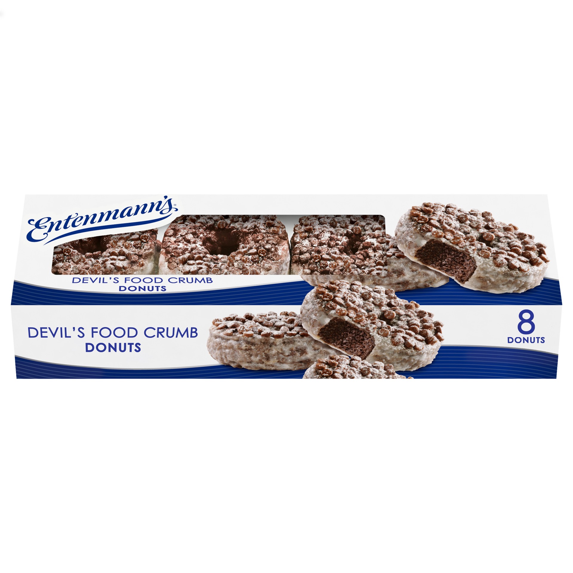 slide 1 of 6, Entenmann's Donut Devil Food Crumb, 8 ct