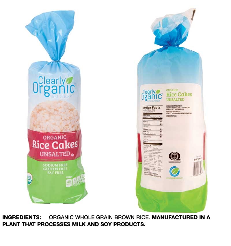 slide 1 of 1, Clearly Organic Unsalted Rice Cakes, 4.9 oz