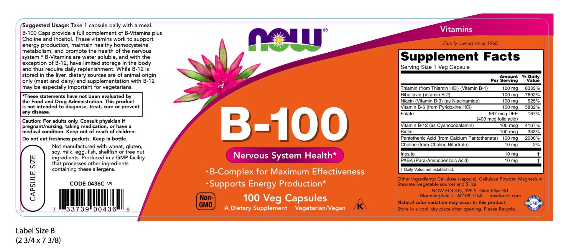 NOW B-100 Capsules 100 ct | Shipt