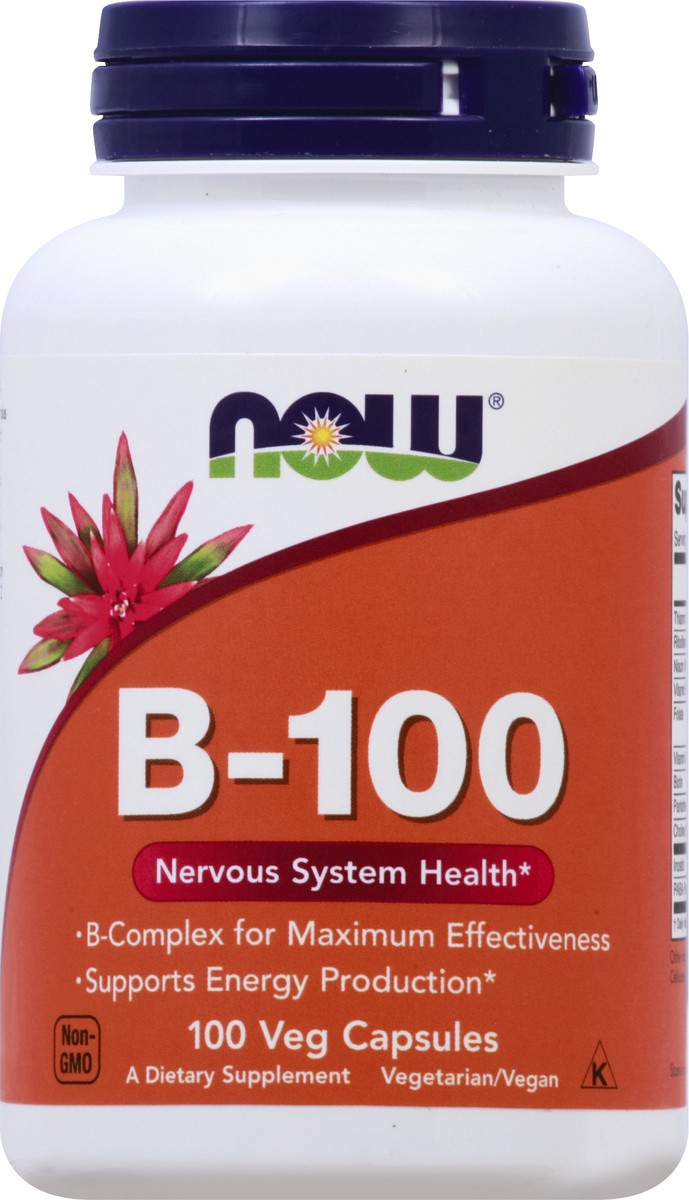 slide 3 of 7, NOW Vitamin B-100 - 100 Veg Capsules, 100 ct
