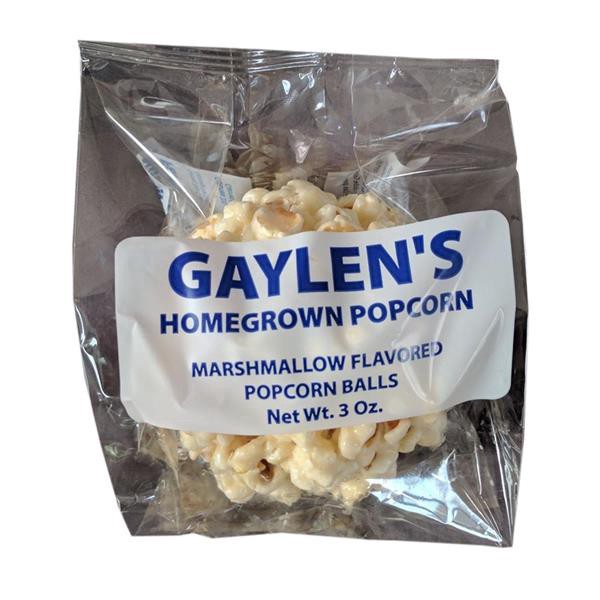 slide 1 of 1, Gaylen's Marshmallow Flavored Popcorn Balls, 3 oz