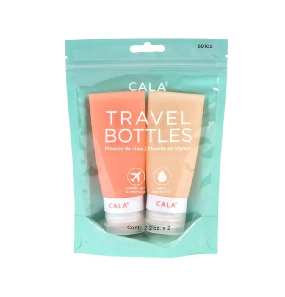 slide 1 of 1, Cala Silicone Travel Bottles - Coral, 2 ct; 2.2 oz