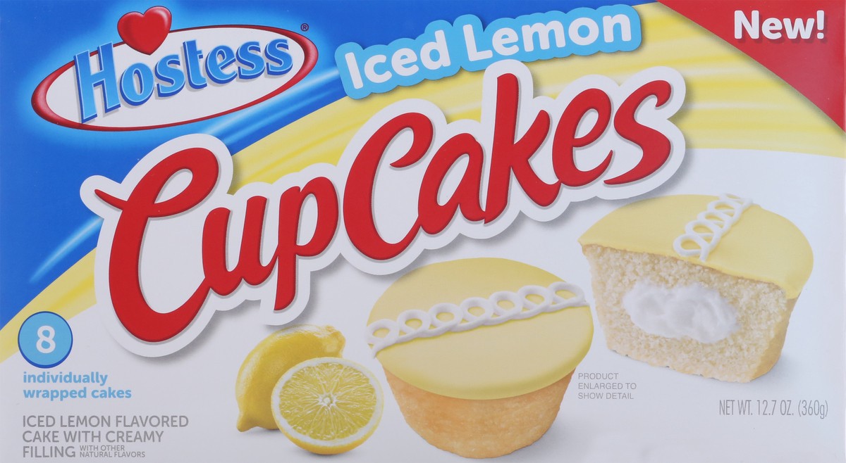 slide 6 of 10, HOSTESS Iced Lemon Flavored CupCakes with Other Natural Flavors, 8 Count , 12.70 oz, 12.7 oz