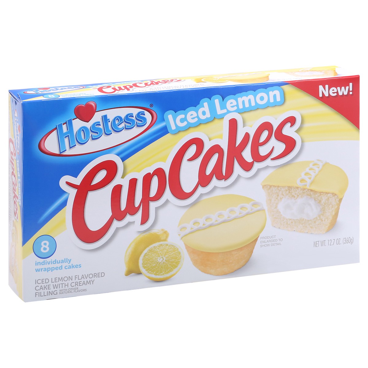 slide 2 of 10, HOSTESS Iced Lemon Flavored CupCakes with Other Natural Flavors, 8 Count , 12.70 oz, 12.7 oz