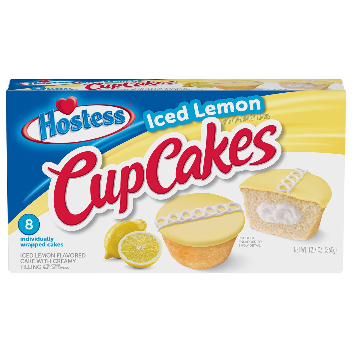 slide 1 of 10, HOSTESS Iced Lemon Flavored CupCakes with Other Natural Flavors, 8 Count , 12.70 oz, 12.7 oz