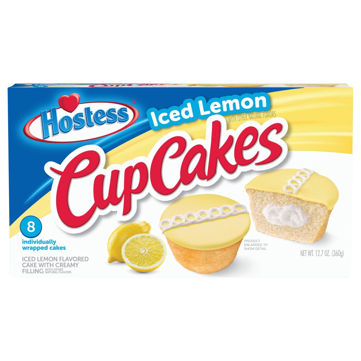 slide 1 of 10, HOSTESS Iced Lemon Flavored CupCakes with Other Natural Flavors, 8 Count , 12.70 oz, 12.7 oz