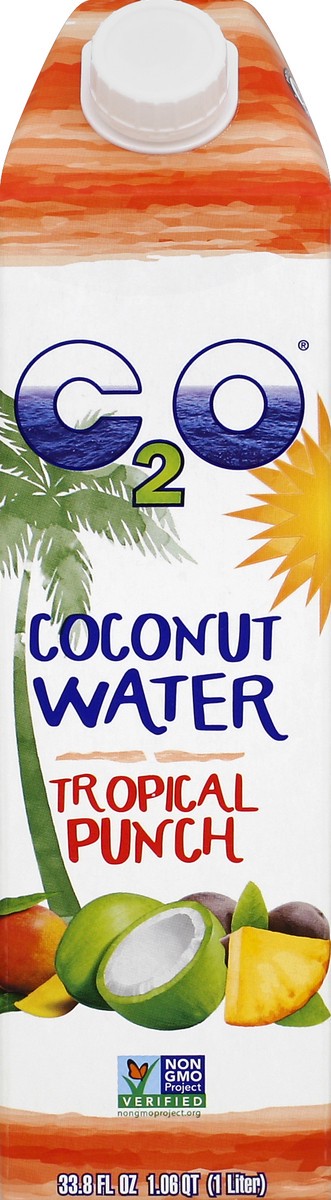 slide 4 of 4, C2O Tropical Punch Coconut Water, 33.8 oz