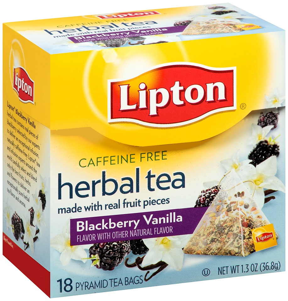 slide 1 of 1, Lipton Caffeine Free Blackberry Vanilla Herbal Pyramid Tea Bags, 18 ct; 1.3 oz