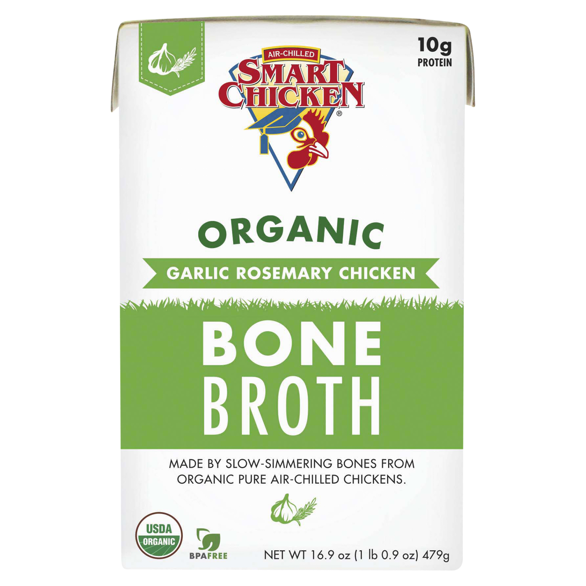 slide 1 of 1, Smart Chicken Organic Garlic Rosemary Chicken Bone Broth, 16.9 oz