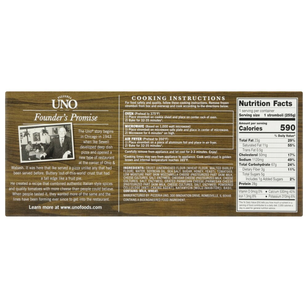 slide 3 of 3, Uno Pizzeria Margherita Stromboli, 1 ct
