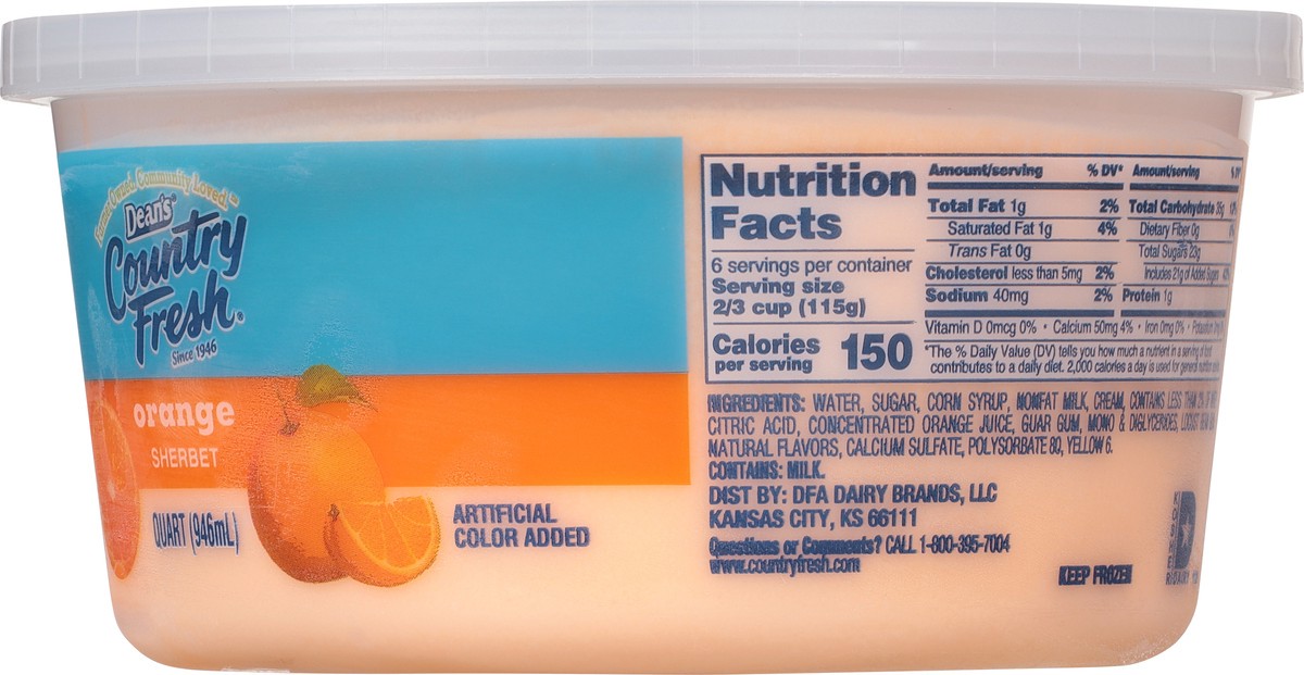 slide 10 of 13, Country Fresh Orange Sherbet 1 qt, 1 qt
