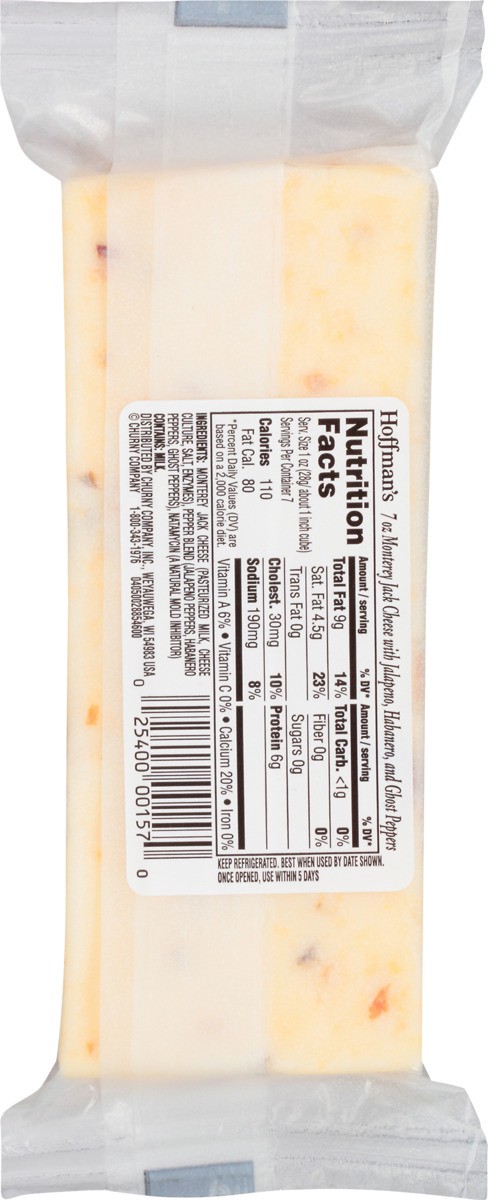 slide 5 of 8, Hoffman's Ghost Pepper Monterey Jack Cheese with Jalapeno, Habanero & Ghost Peppers, 7 oz Block, 7 oz