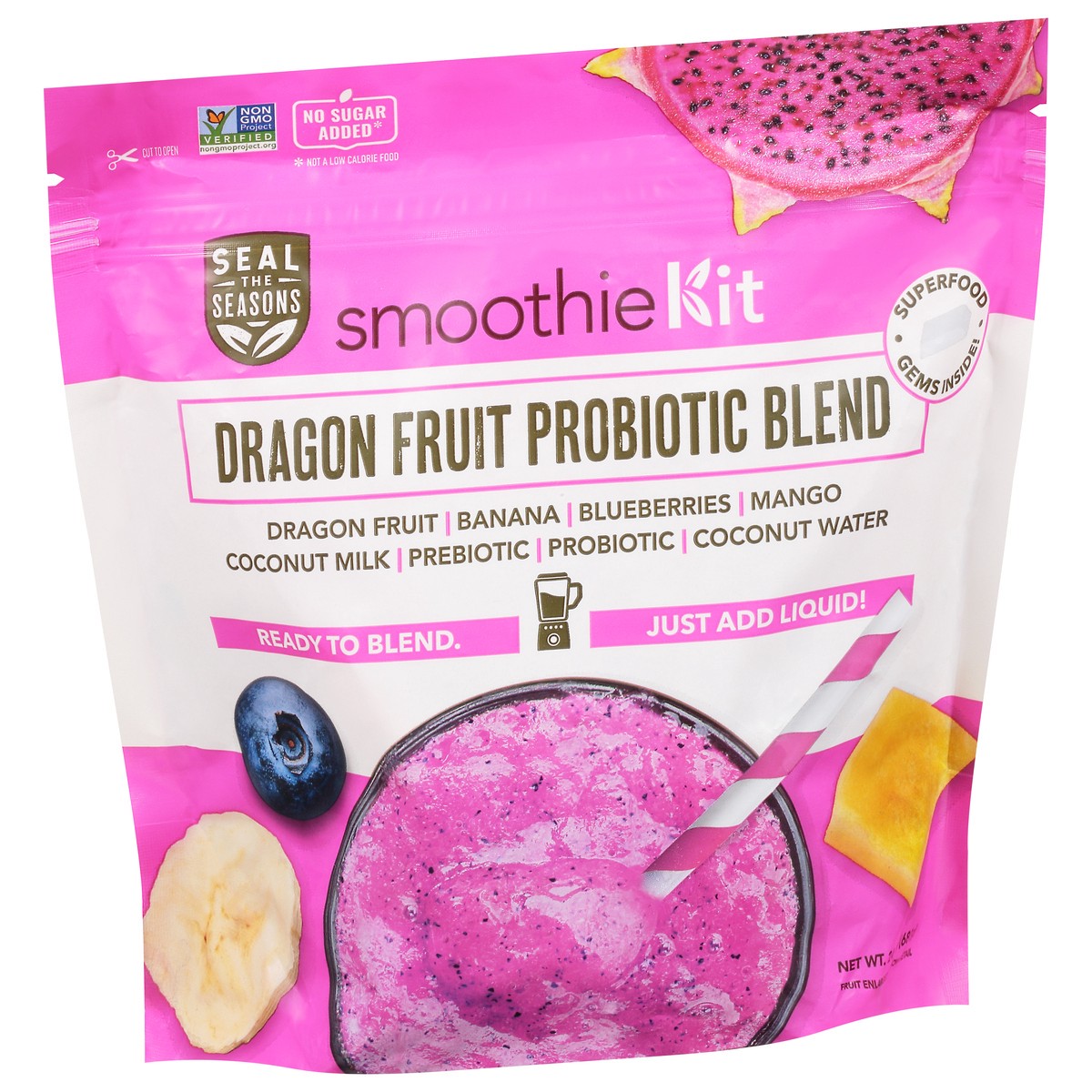 slide 4 of 13, Seal the Seasons Prebiotic Blend Dragon Fruit Smoothie Kit - 24 oz, 24 oz