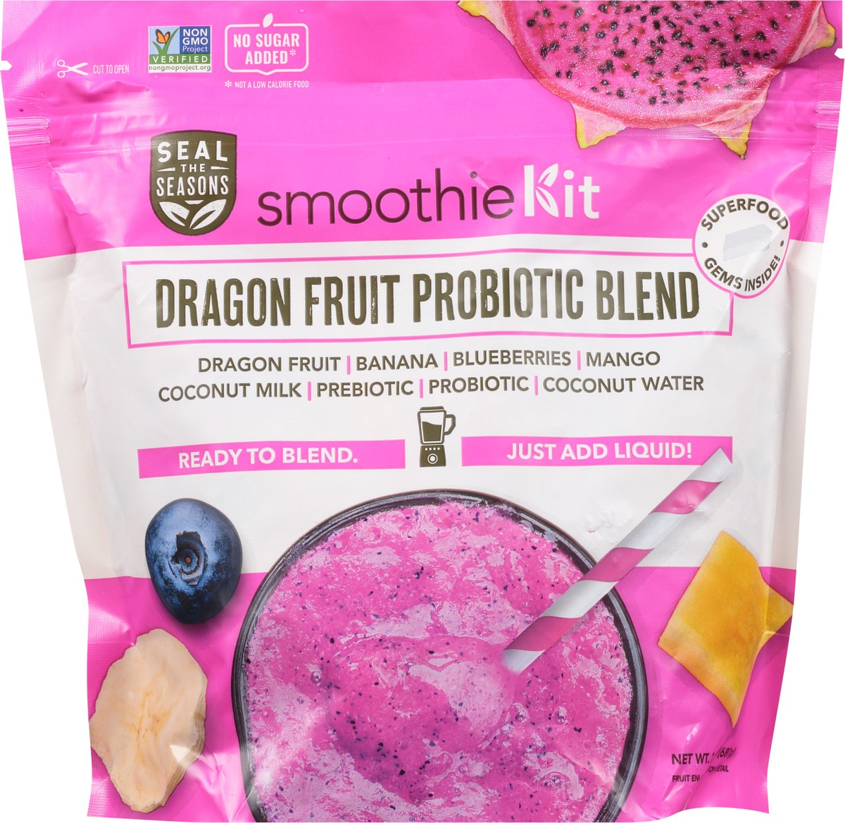 slide 3 of 13, Seal the Seasons Prebiotic Blend Dragon Fruit Smoothie Kit - 24 oz, 24 oz