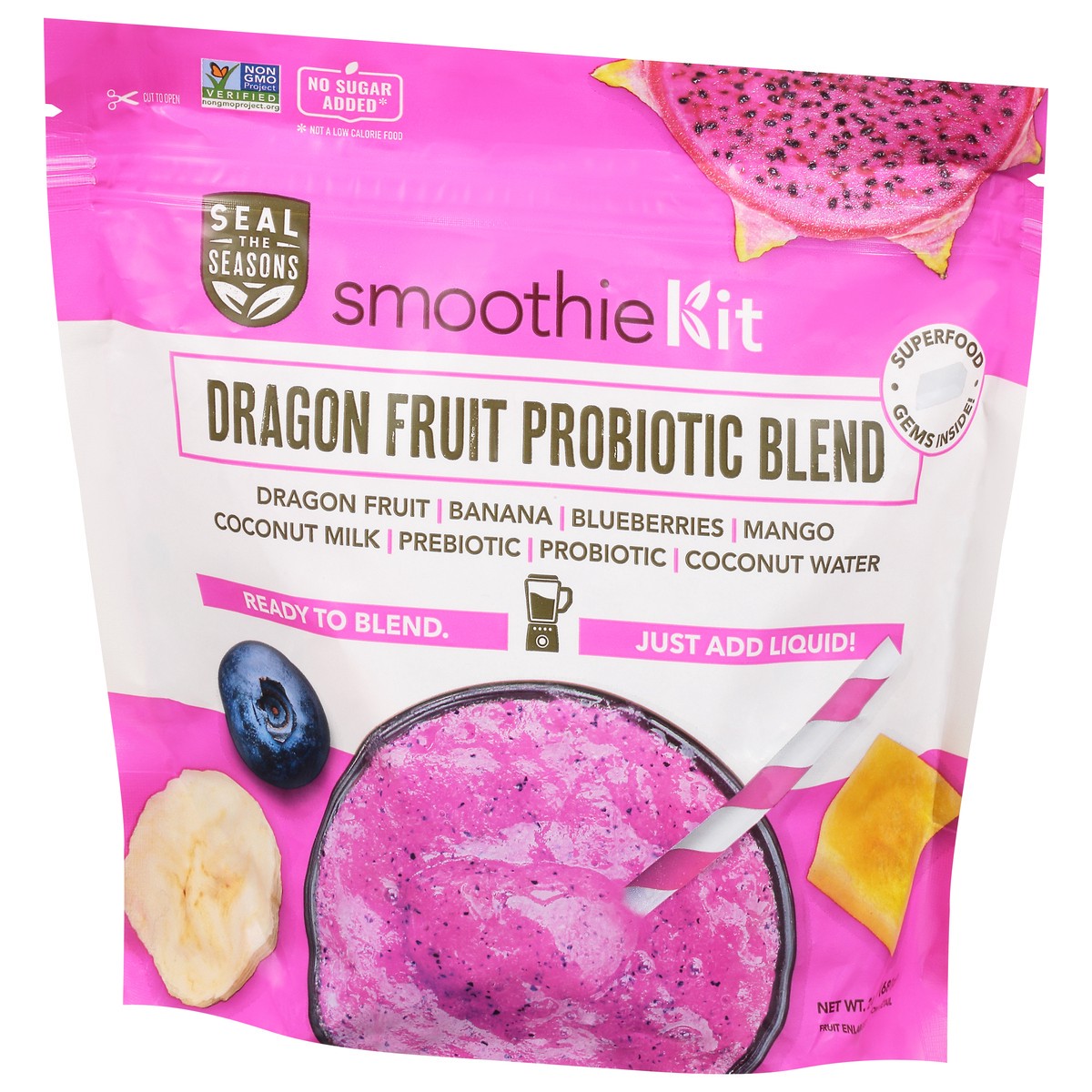slide 10 of 13, Seal the Seasons Prebiotic Blend Dragon Fruit Smoothie Kit - 24 oz, 24 oz