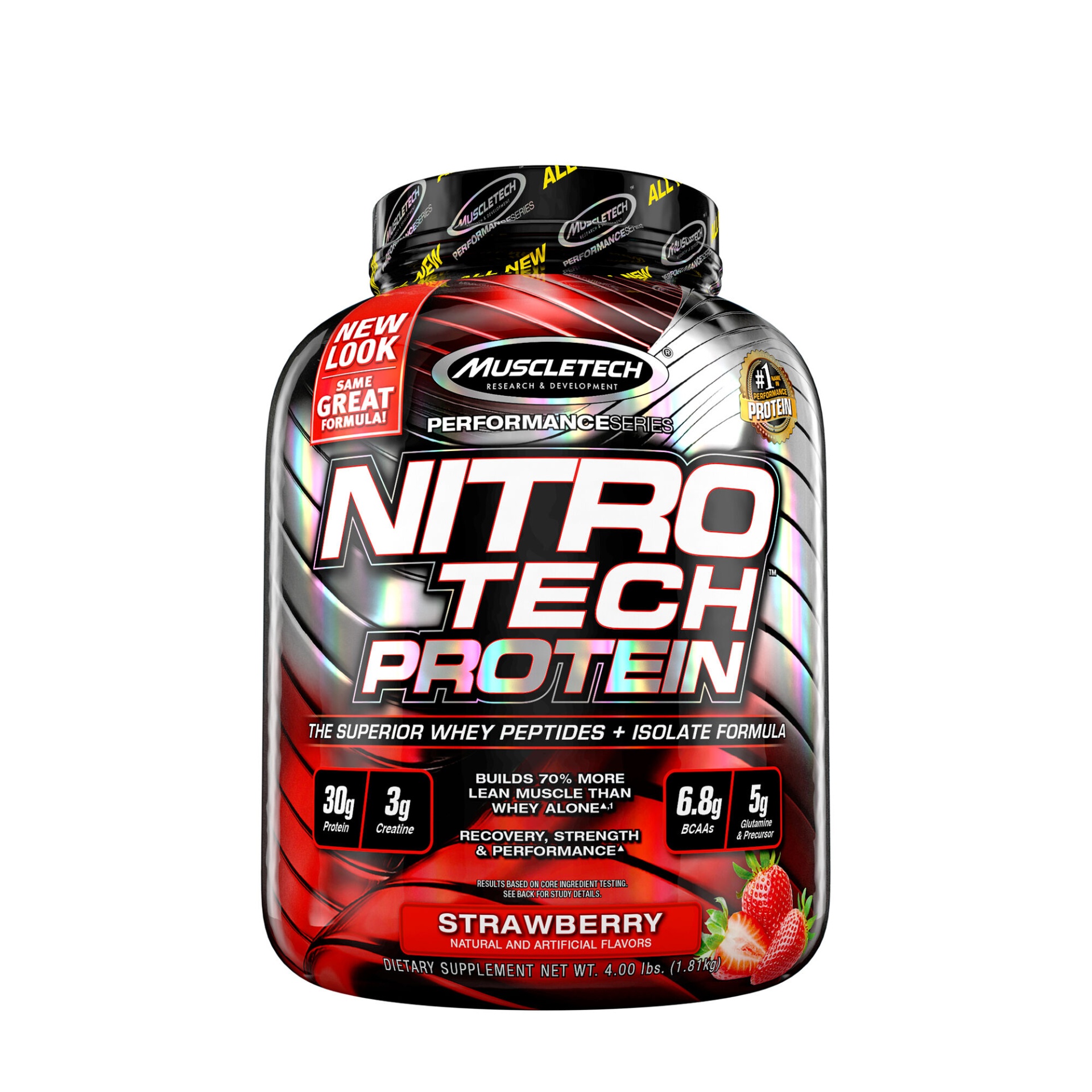 slide 1 of 1, MuscleTech Nitro-Tech - Strawberry, 4 lb