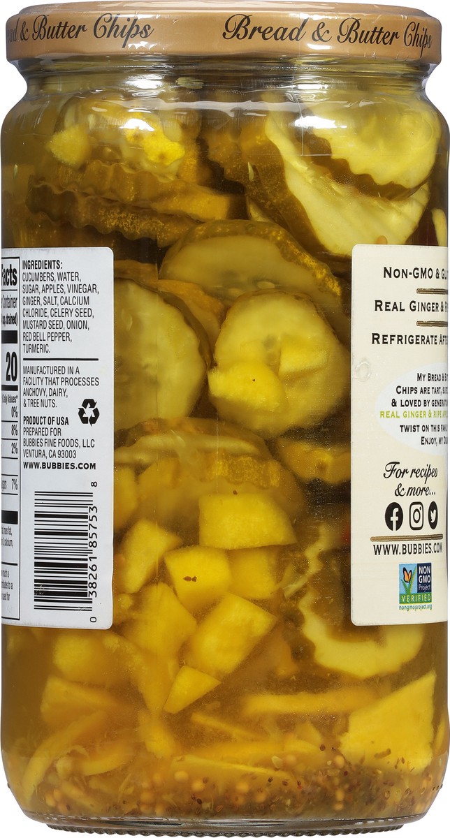 slide 3 of 14, Bubbies Ginger Apple Bread & Butter Chips 25 fl oz, 25 fl oz