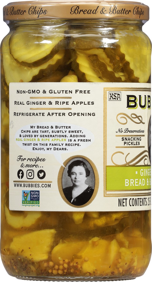 slide 6 of 14, Bubbies Ginger Apple Bread & Butter Chips 25 fl oz, 25 fl oz