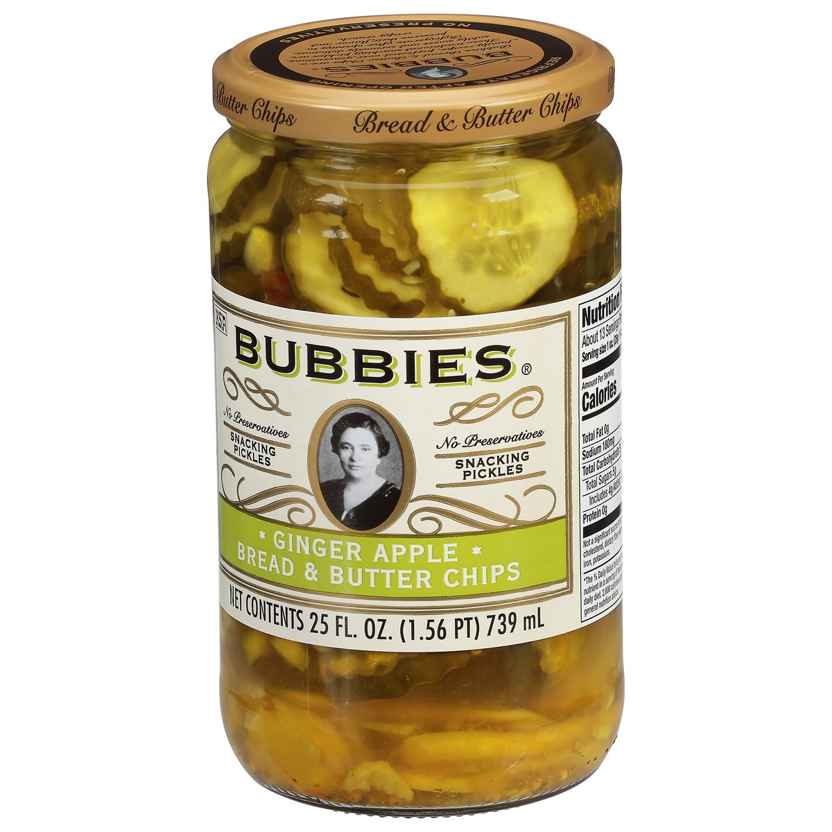 slide 9 of 14, Bubbies Ginger Apple Bread & Butter Chips 25 fl oz, 25 fl oz