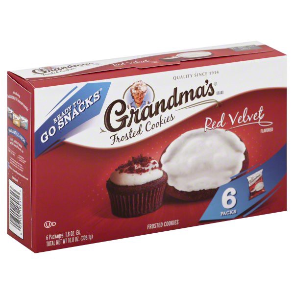 slide 1 of 5, Grandma's Red Velvet Flavored Frosted Cookies, 6 ct; 1.8 oz