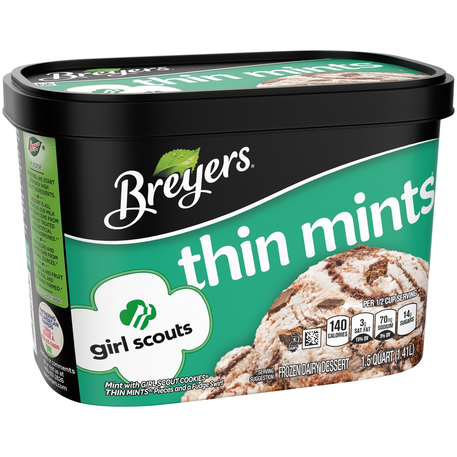 slide 2 of 7, Breyers Blasts Girl Scouts Thin Mints Ice Cream, 48 fl oz