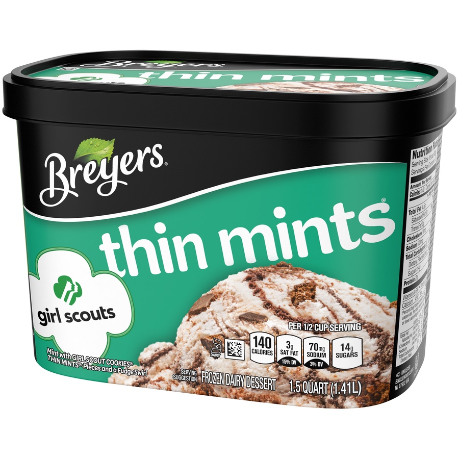 slide 3 of 7, Breyers Blasts Girl Scouts Thin Mints Ice Cream, 48 fl oz