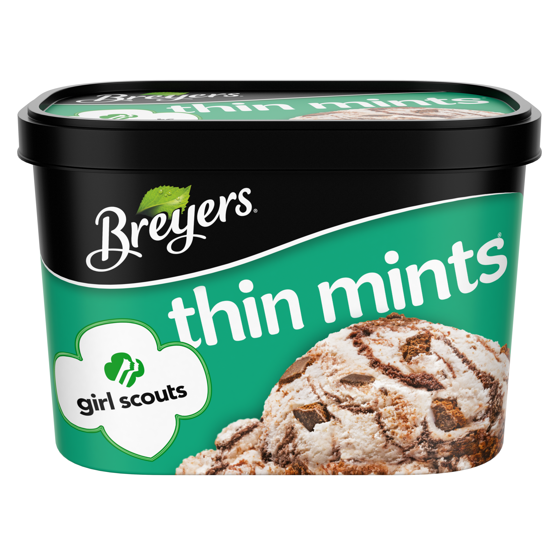 slide 4 of 4, Breyer's Breyers Frozen Dairy Dessert Girl Scouts Cookies Thin Mints, 48 oz, 48 fl oz