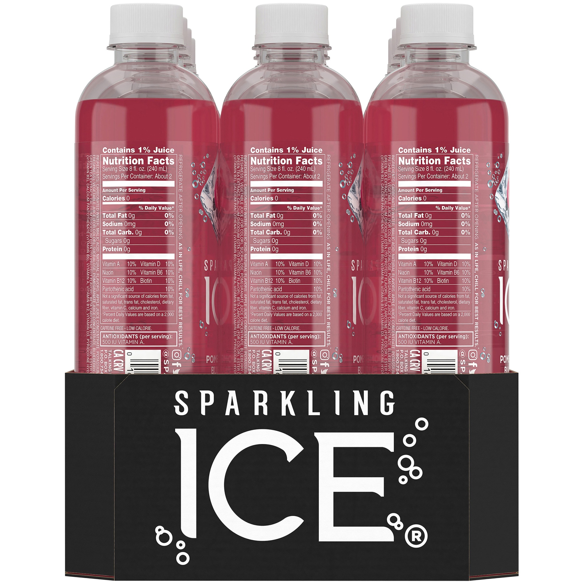 slide 4 of 8, Sparkling ICE Pomegranate Blueberry Sparkling Water, 12 ct; 17 fl oz