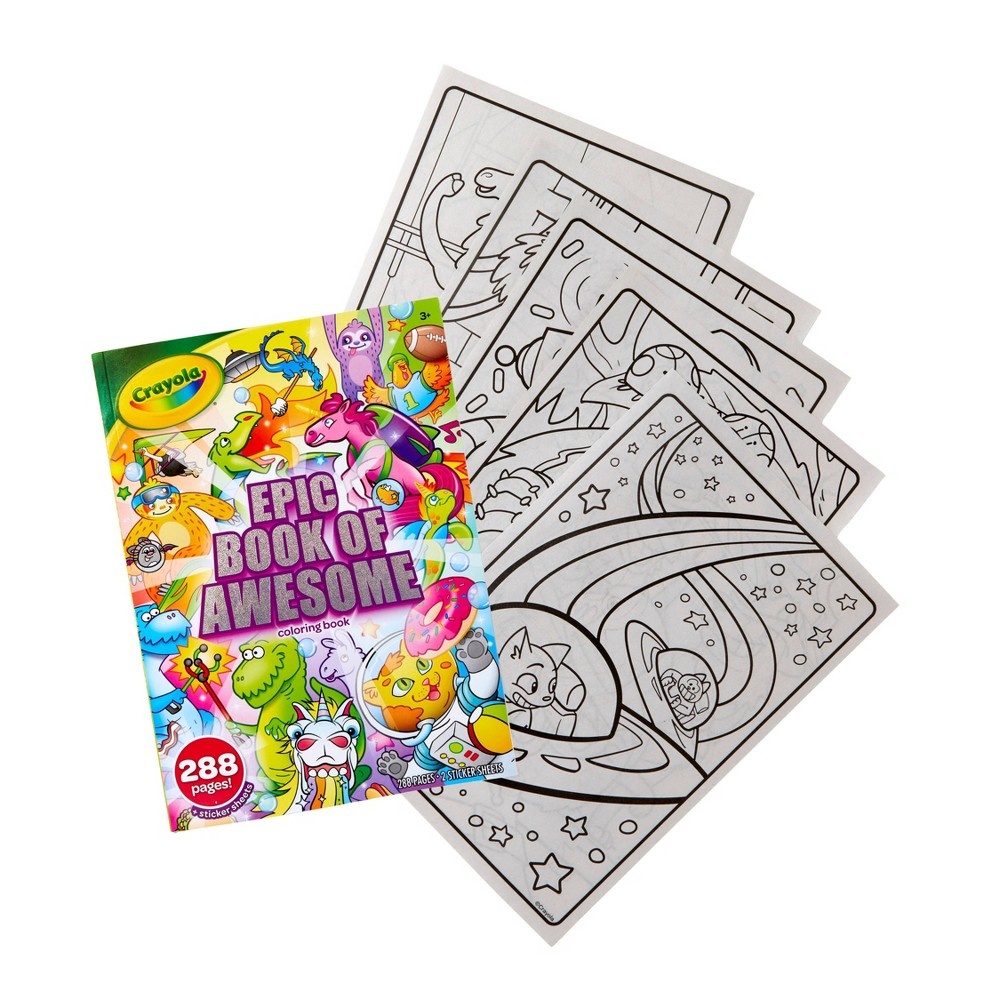 slide 2 of 4, Crayola All-in-One Epic Book Of Awesome Animal Coloring Book, 1 ct