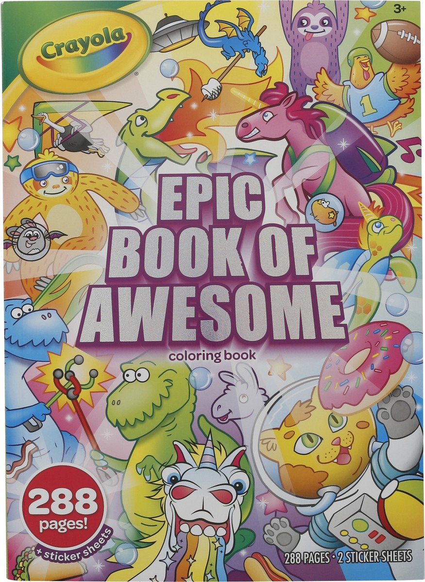 slide 1 of 7, Crayola All-in-One Epic Book Of Awesome Animal Coloring Book, 1 ct