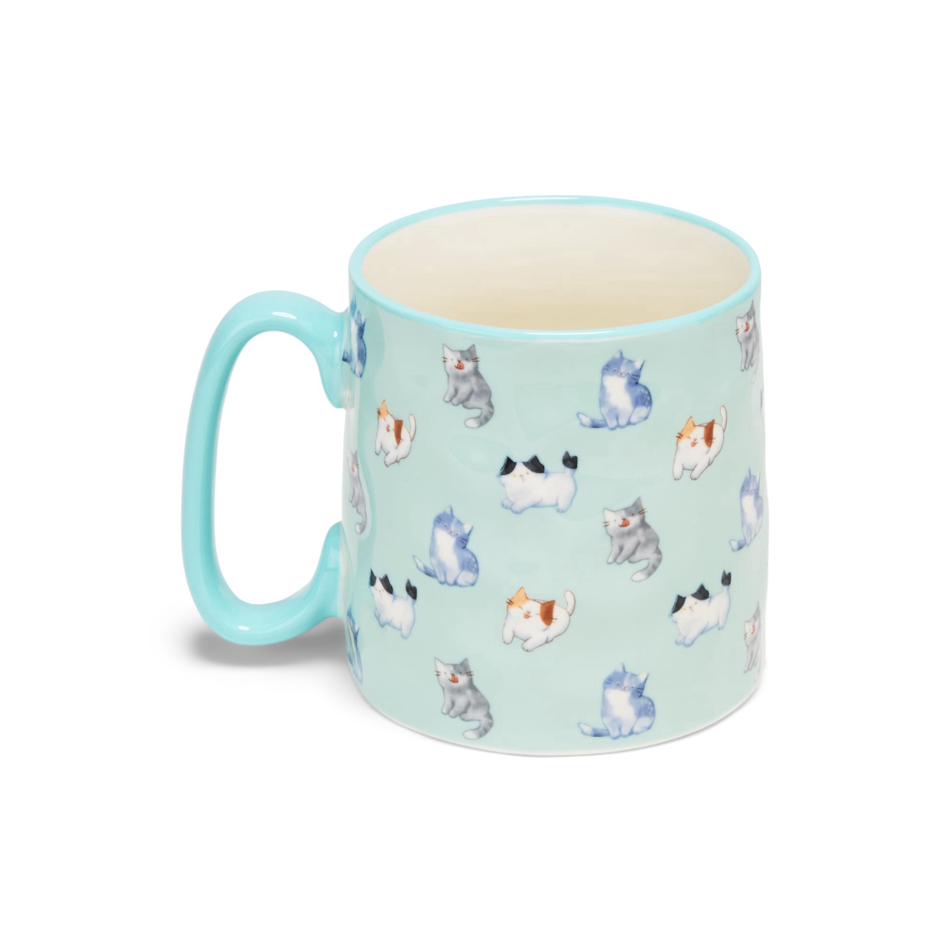 slide 1 of 1, 10 Strawberry Street Bella Cat Faces With Blue Mug, 1 ct