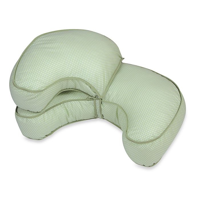 slide 2 of 4, Leachco Natural Boost Original Adjustable Nursing Pillow Set - Green Pin Dot, 1 ct