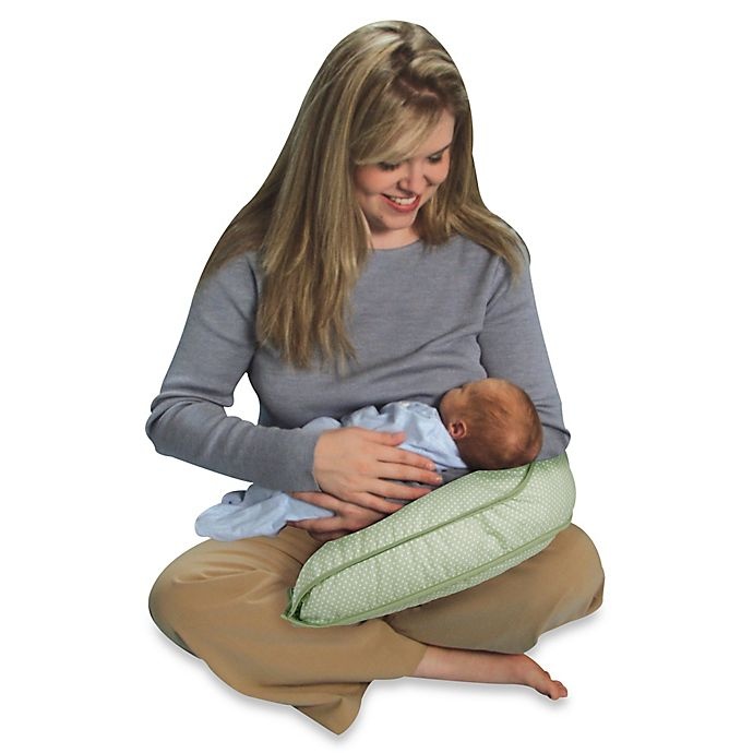 slide 4 of 4, Leachco Natural Boost Original Adjustable Nursing Pillow Set - Green Pin Dot, 1 ct