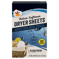 Clean Fresh Scent Fabric Softener Dryer Sheets