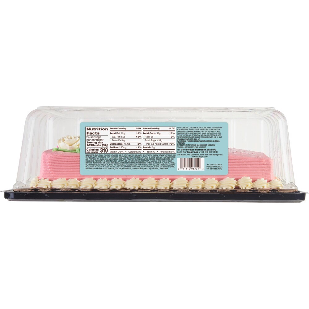 slide 3 of 4, Bakery Fresh Goodness Rose And Daisy Raspberry Filling Sheet Cake, 71 oz