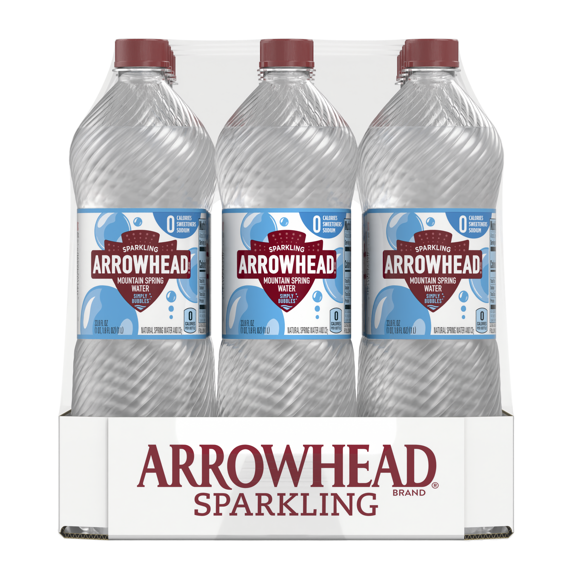 slide 5 of 5, ARROWHEAD Spring Water Mountain Sparkling Plain - 24 Count, 24 ct