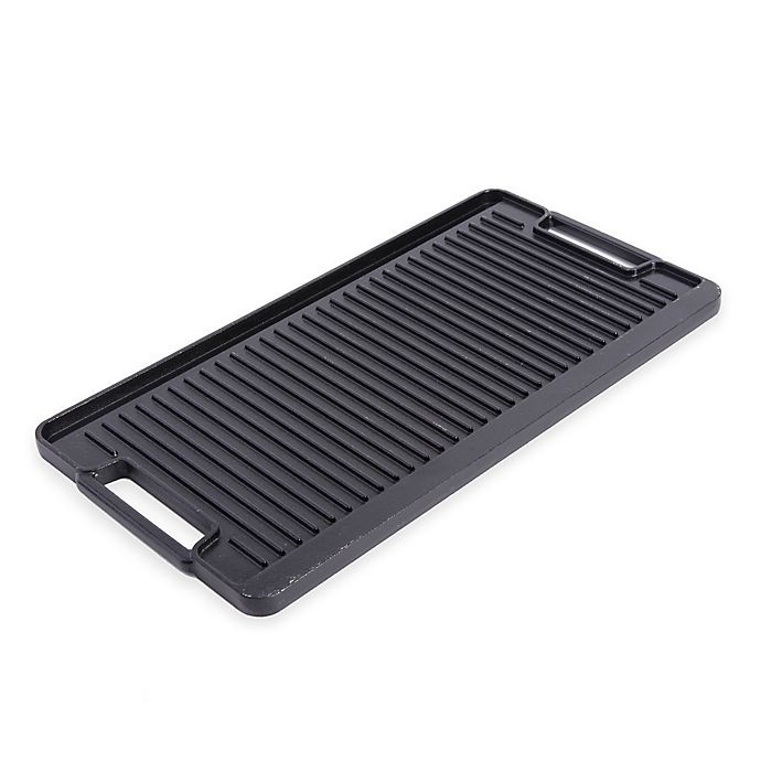 slide 1 of 6, Artisanal Kitchen Supply Pre-Seasoned Cast Iron Double Burner Grill/Griddle - Black, 1 ct